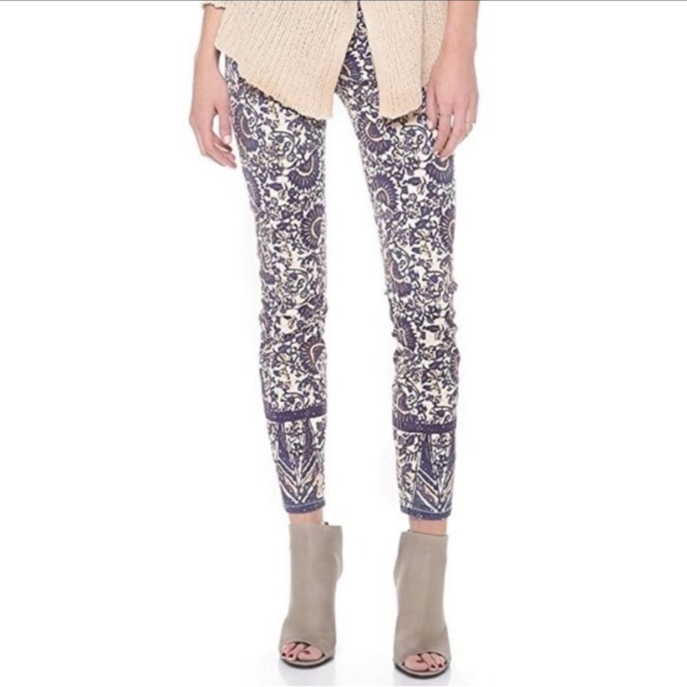 Tory Burch Izzy Printed Cropped Skinny Jeans